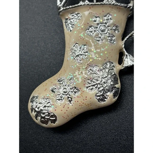 Christopher Radko shiny Brite stocking pin brooch and matching earrings - Picture 12 of 16